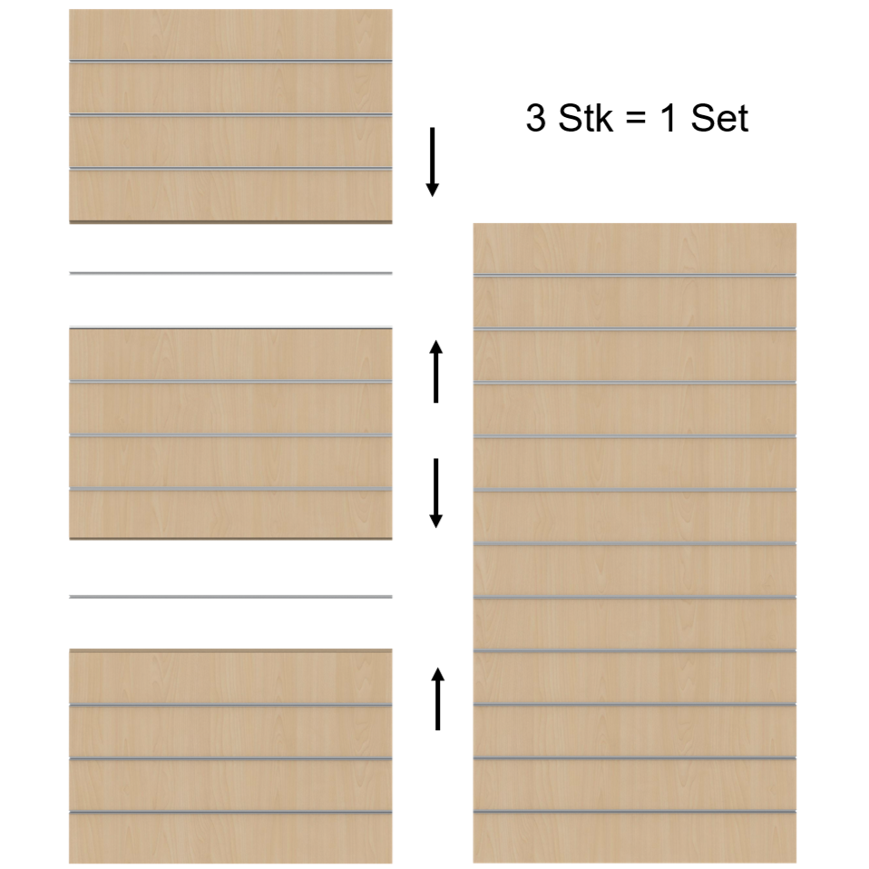 SLATWALL LARGEUR 1200MM X HAUTEUR 800mm ESPACEMENT DE FENTE CC200MM. Y COMPRIS LES INSERTS EN ALUMINIUM